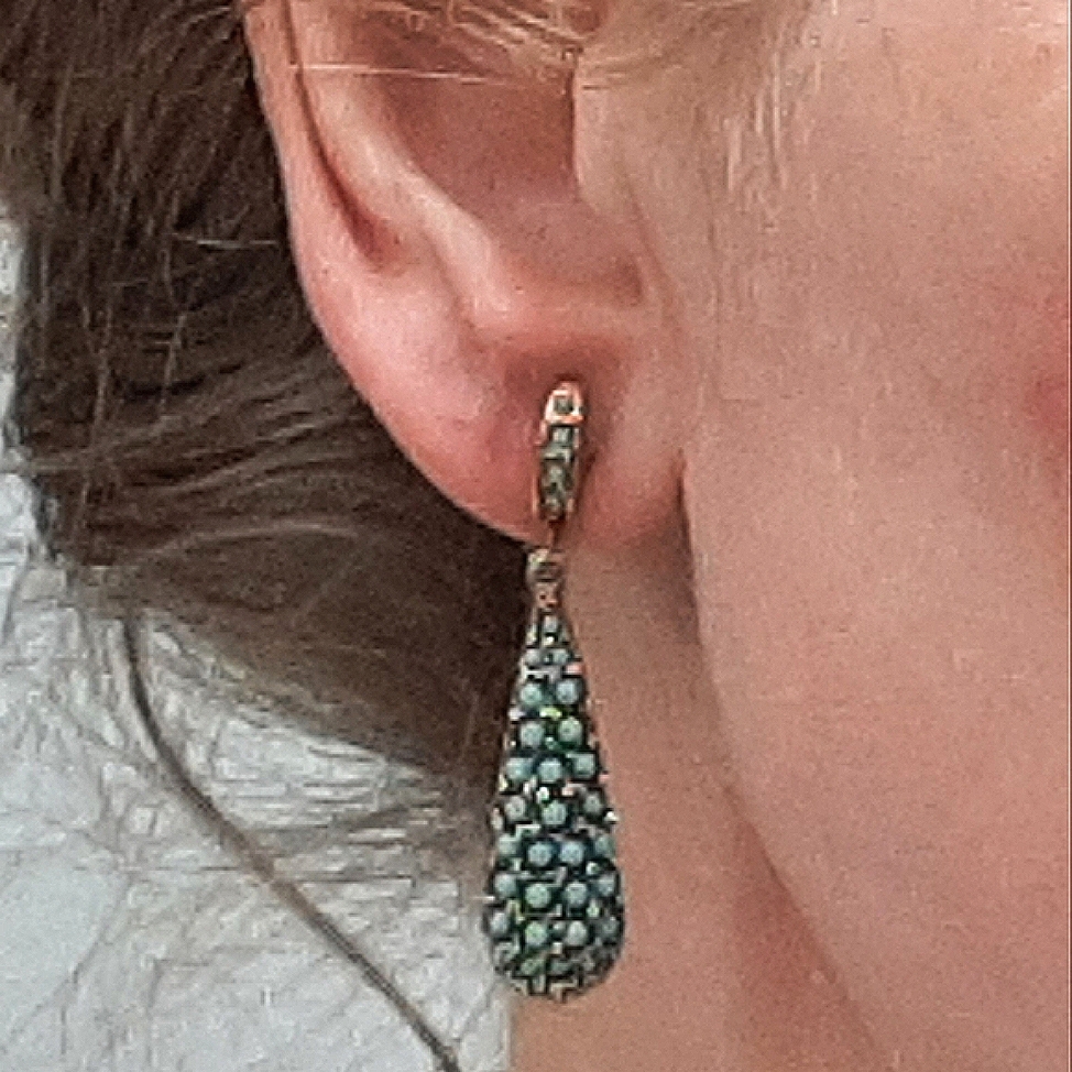 Turquoise Beads Gold Drop Clip Earrings 123$